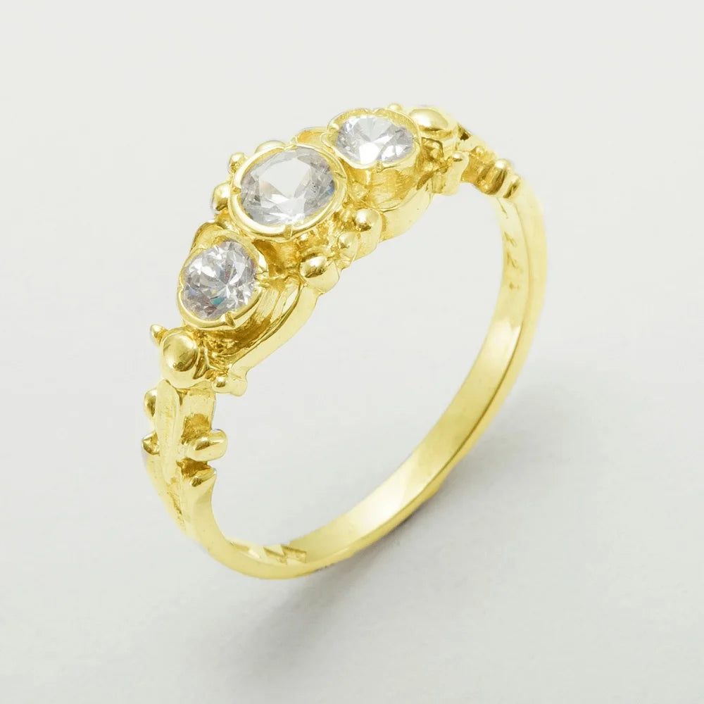9k Yellow Gold Cubic Zirconia Womens Ring J2268