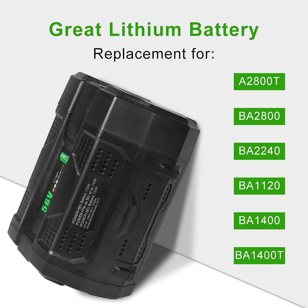 56 Volt 7.5 Ah Lithium Battery Replacement 7500mah with Power Indicator B857