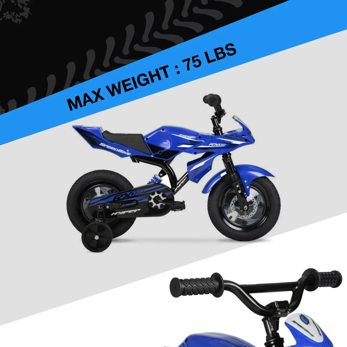 Blue 12 Boys Bike with Training Wheels N5880