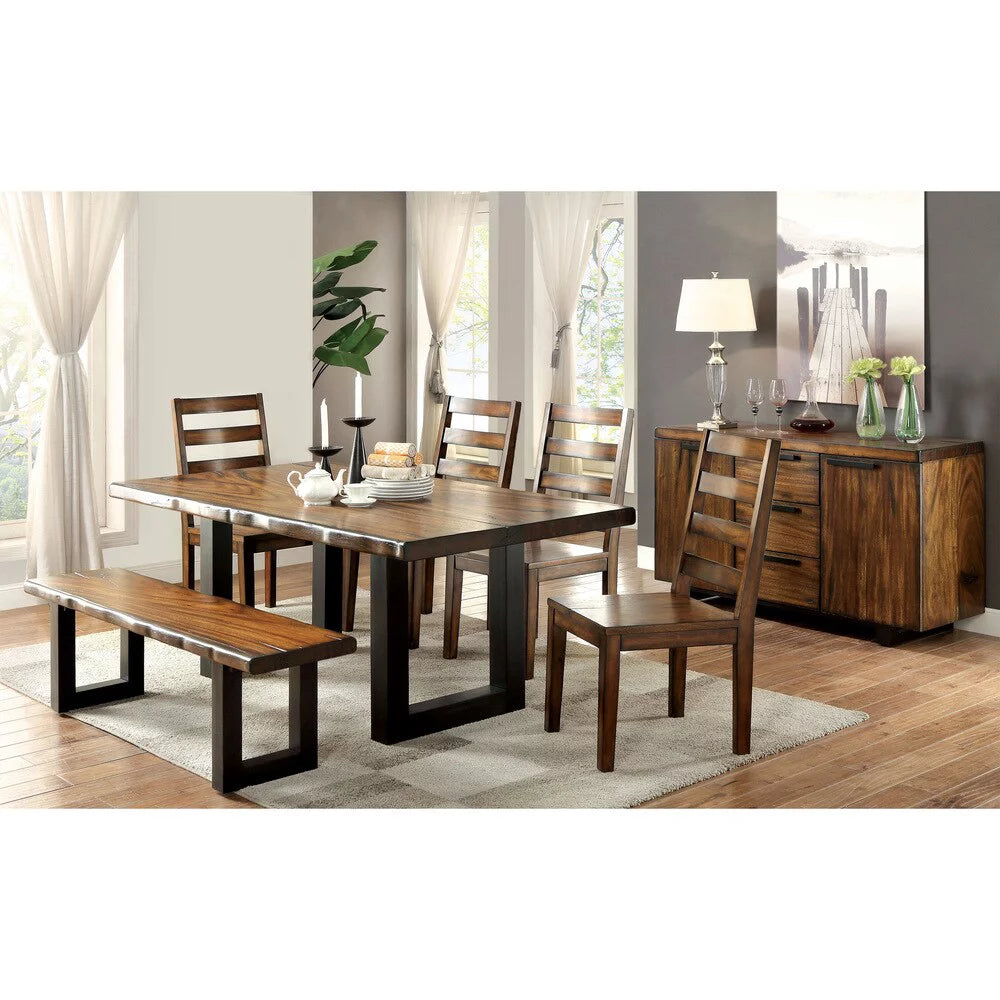 Rustic Oak Solid Wood Dining Bench P21337