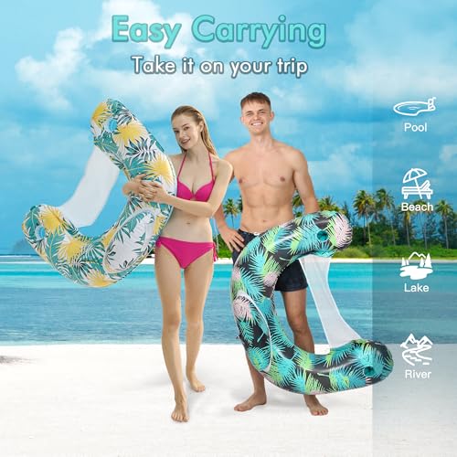 4 Pack Inflatable Pool Floats with Two Cup Holders N7081