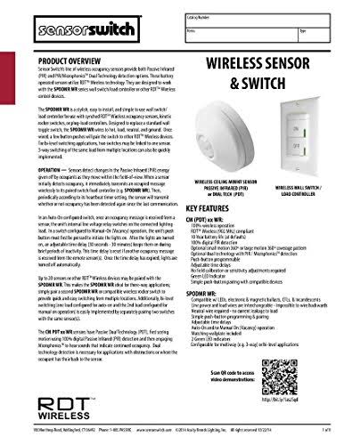 Wireless Ceiling Motion 360 Degree Occupancy Sensor N9122