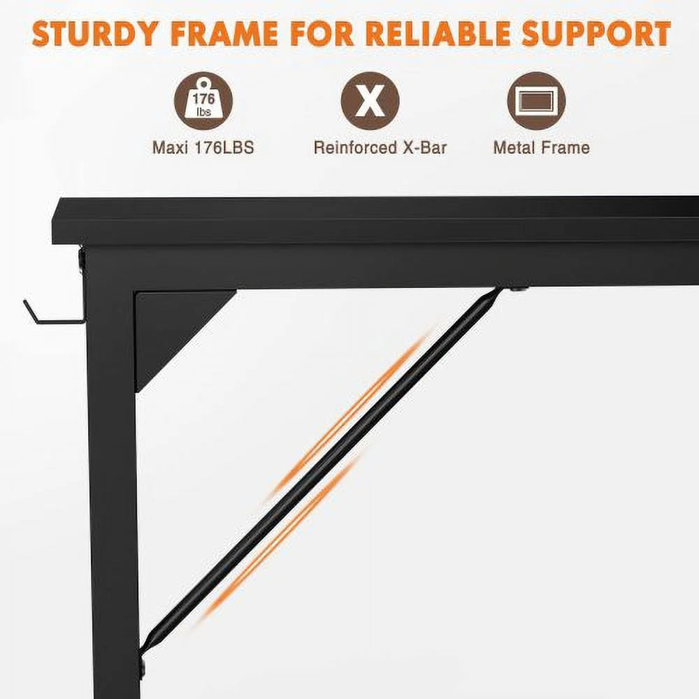 Black 31 Inch Wooden Office Desk with Storage Y5582