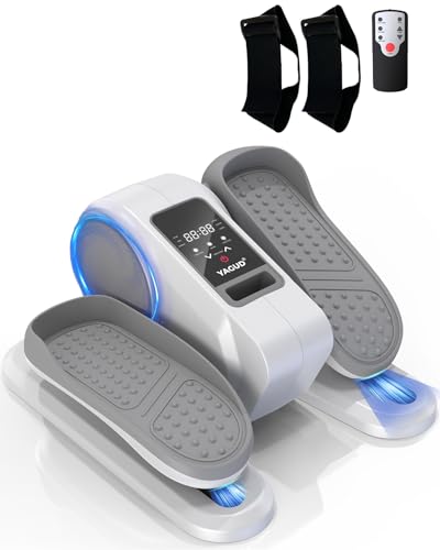 Under Desk Elliptical Machine, 12 Adjustable Speed Portable Seated Pedal Exerciser with Remote Control G96316