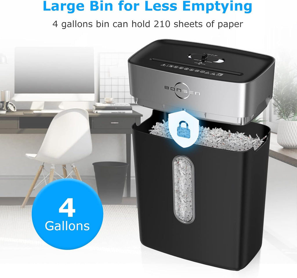 8-Sheet Crosscut Paper Shredder with 4 Gallons Wastebasket K271438