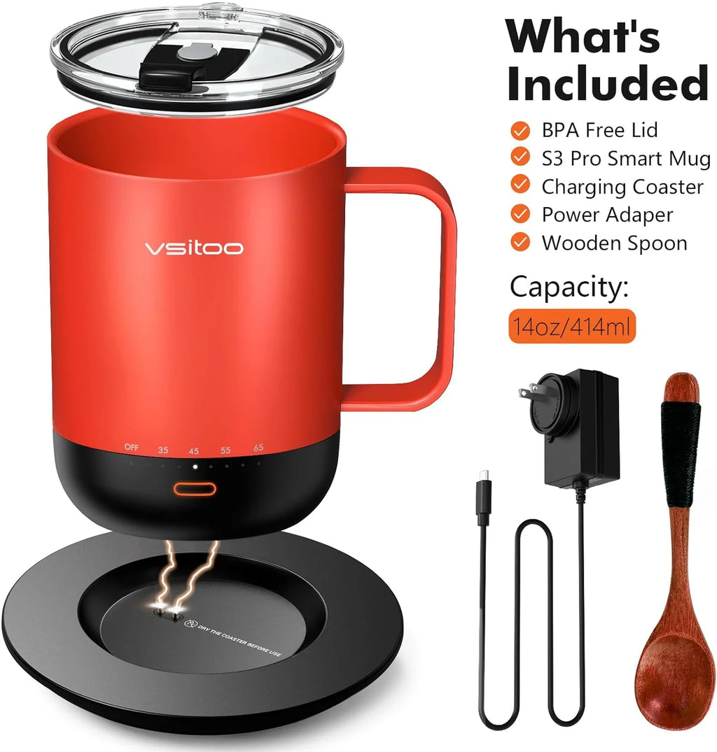 14 oz Self Heating Coffee Mug with Lid L97621