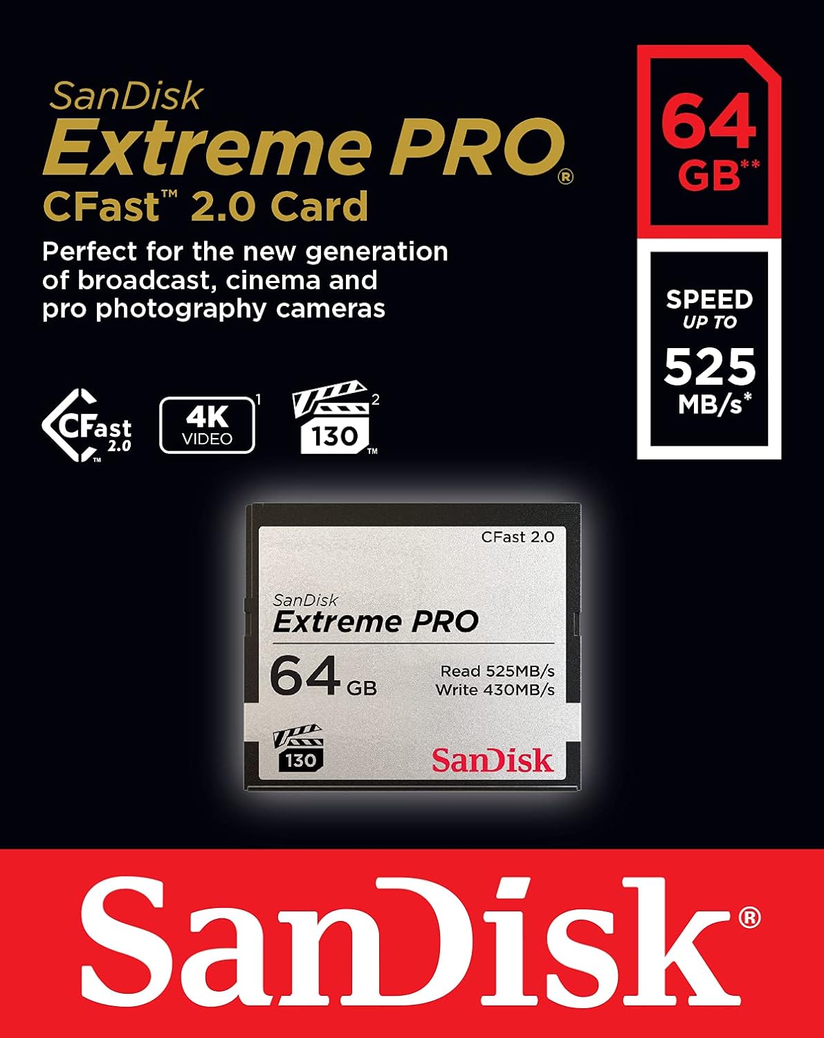 128GB CFast 2.0 Memory Card F397447