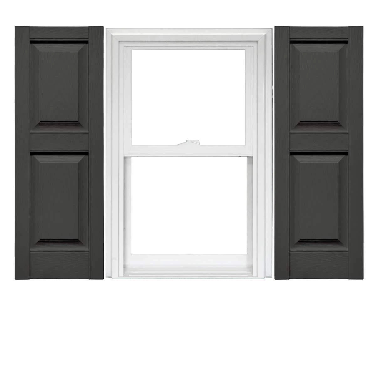 Vinyl Raised Panel Shutters 14.75 x 43 Tuxedo Gray R538