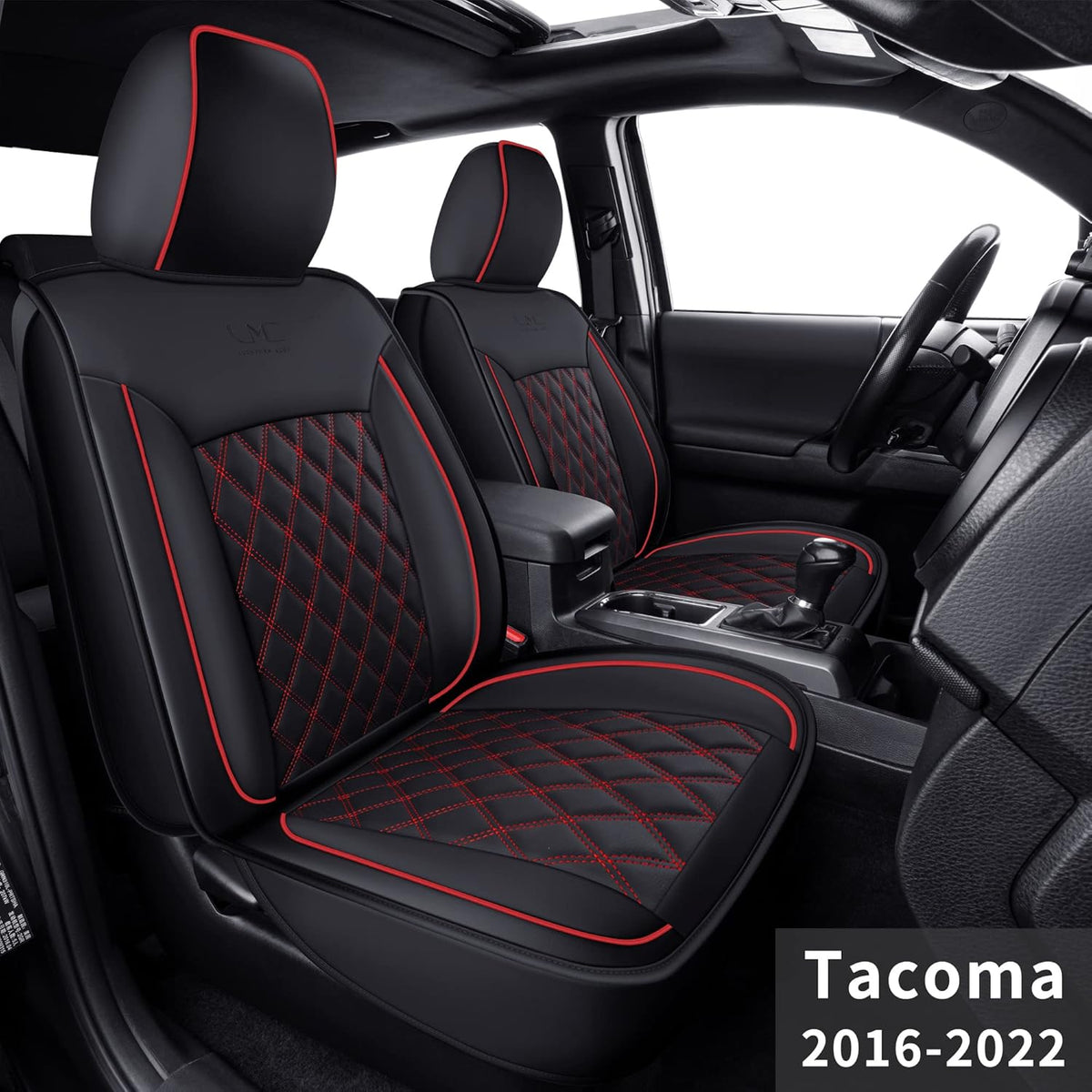 Black & Red Faux Leather Seat Covers F21047
