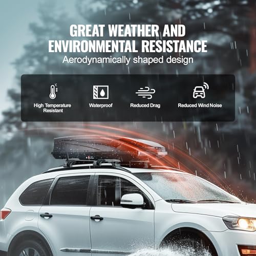 Black 22 Cubic Feet ABS Hard Shell Roof Box with Dual-Sided Opening E265