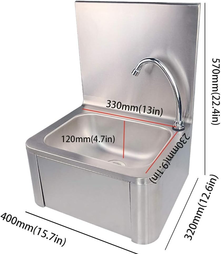 Stainless Steel Wall Mount Hand Wash Sink with Faucet D731813