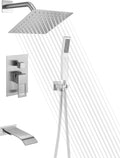 Matte Black Shower Faucet Set with Tub Spout and Handheld Shower Head B4802