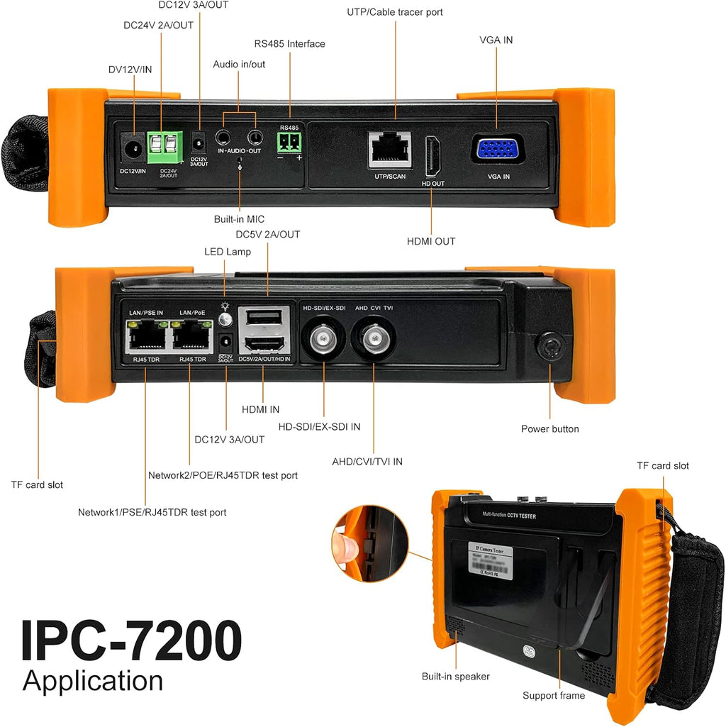 IP Camera Tester 8MP 7inch IPS Touch Screen POE WiFi 4K R603036