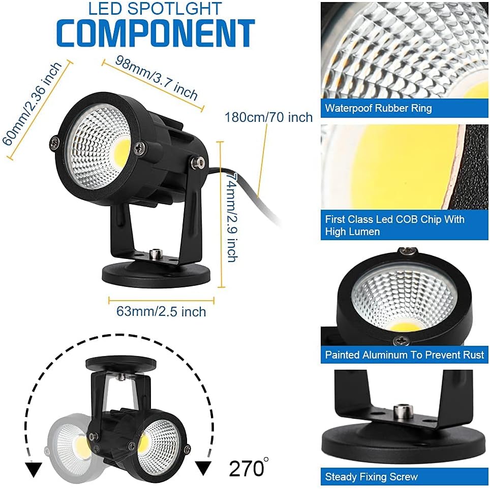 4 Pack 10W LED Spot Lights Warm White X3098