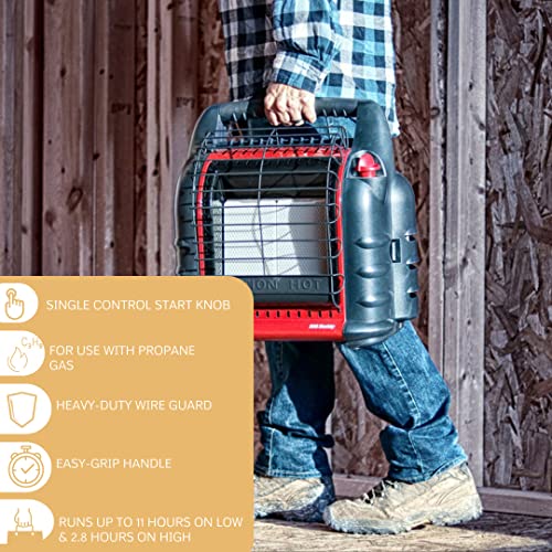 Portable Propane Heater Bundle with 10-Feet Hose and Tank Refill Adapter, 4,000 9,000 18,000 BTU (3 Items) N528050