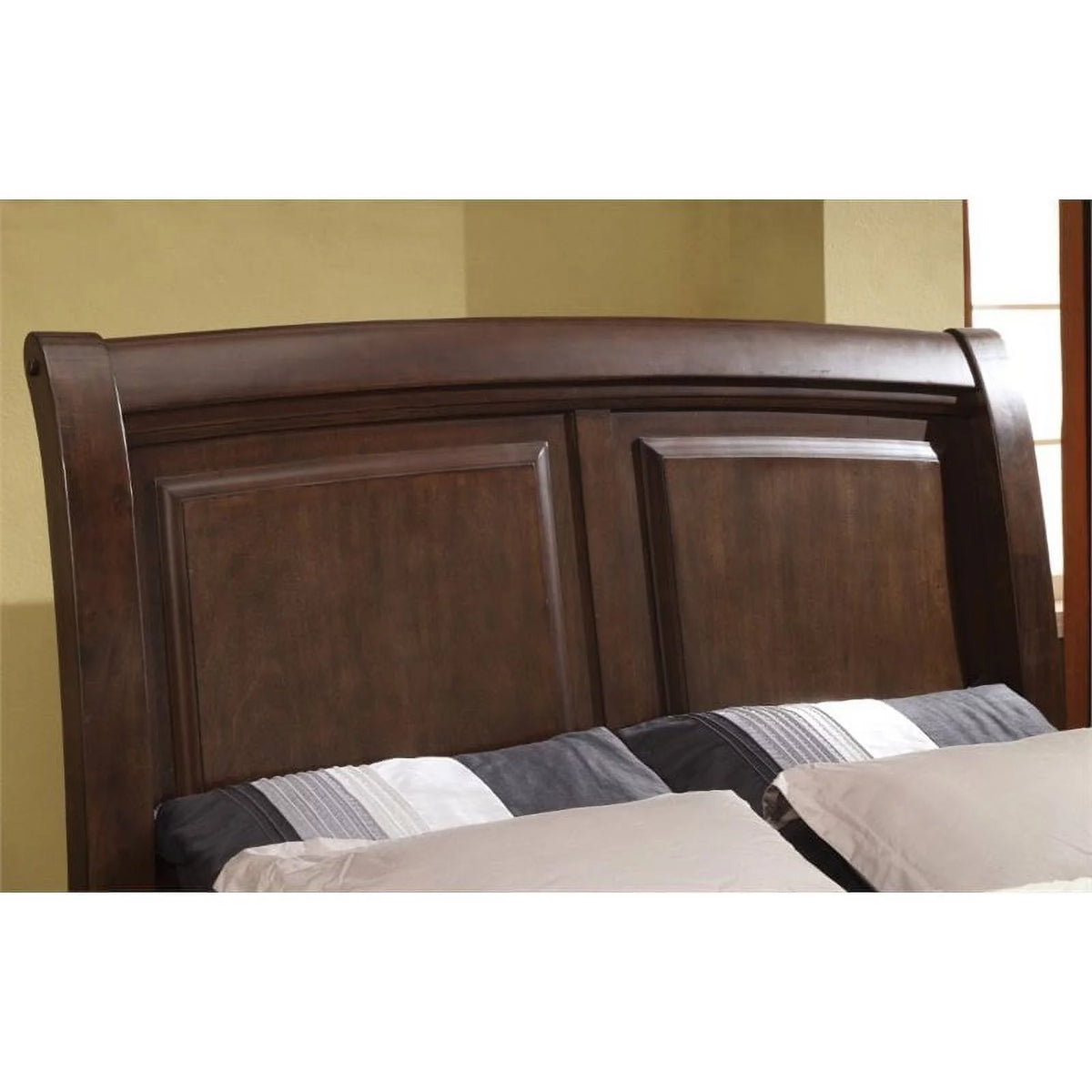 Brown Cherry Wood California King Sleigh Bed P721