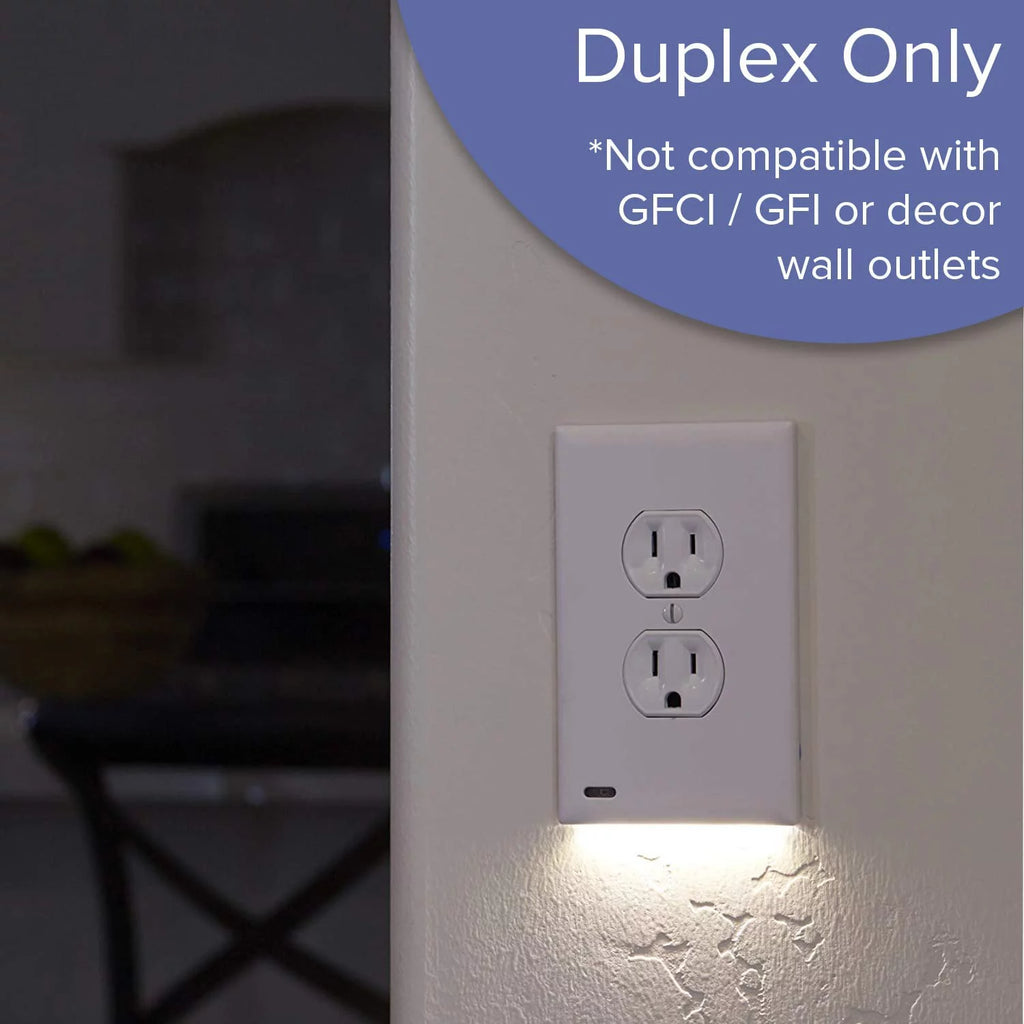 White Duplex LED Night Light Wall Plate B86605