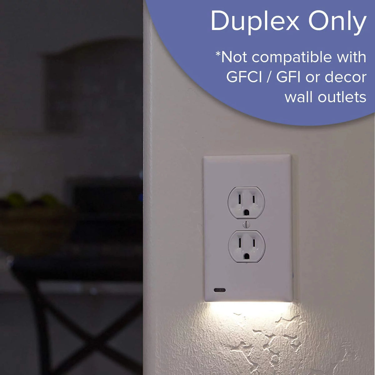 White Duplex LED Night Light Wall Plate B86605