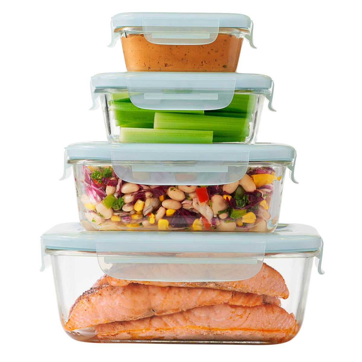 8pc Glass Food Storage Container Set P2577
