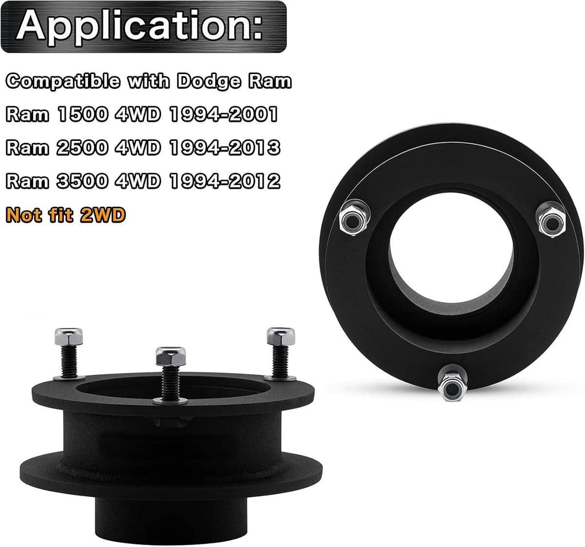 2 Front Leveling Lift Kits for 4WD Dodge Ram 1500 2500 3500 Trucks E5706