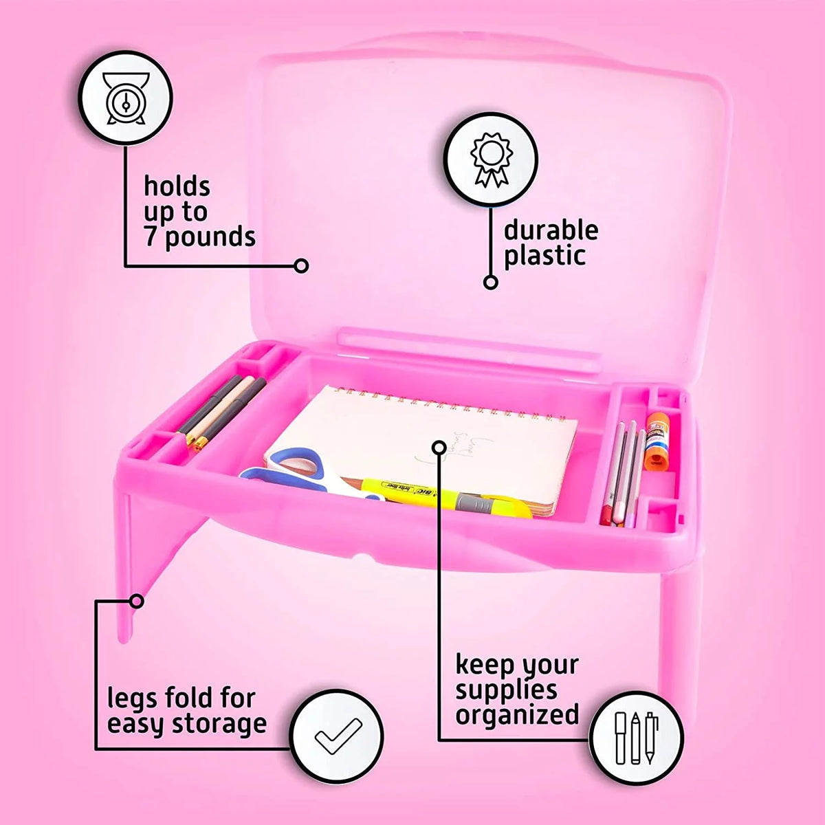 Pink Folding Lap Desk T9598