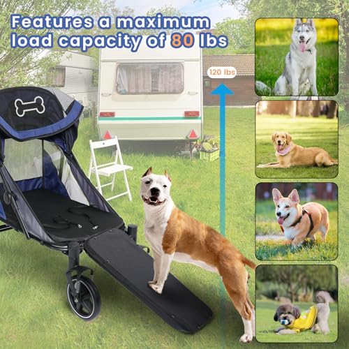 Navy Blue Pet Stroller with Access Ramp G98748