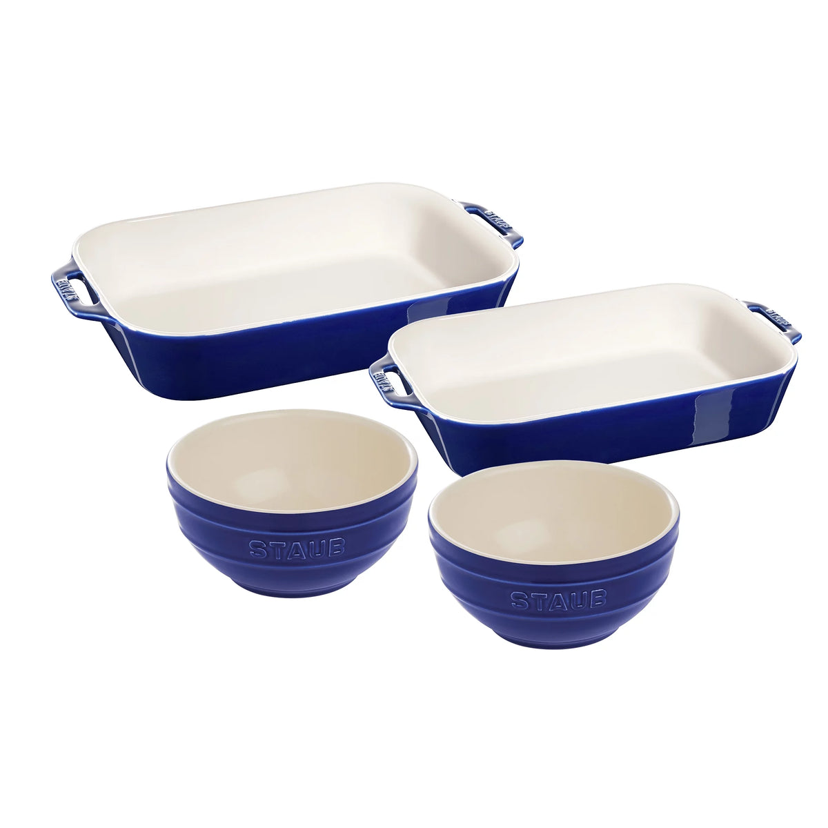 4-pc Dark Blue Ceramic Baking Dish Set Z366