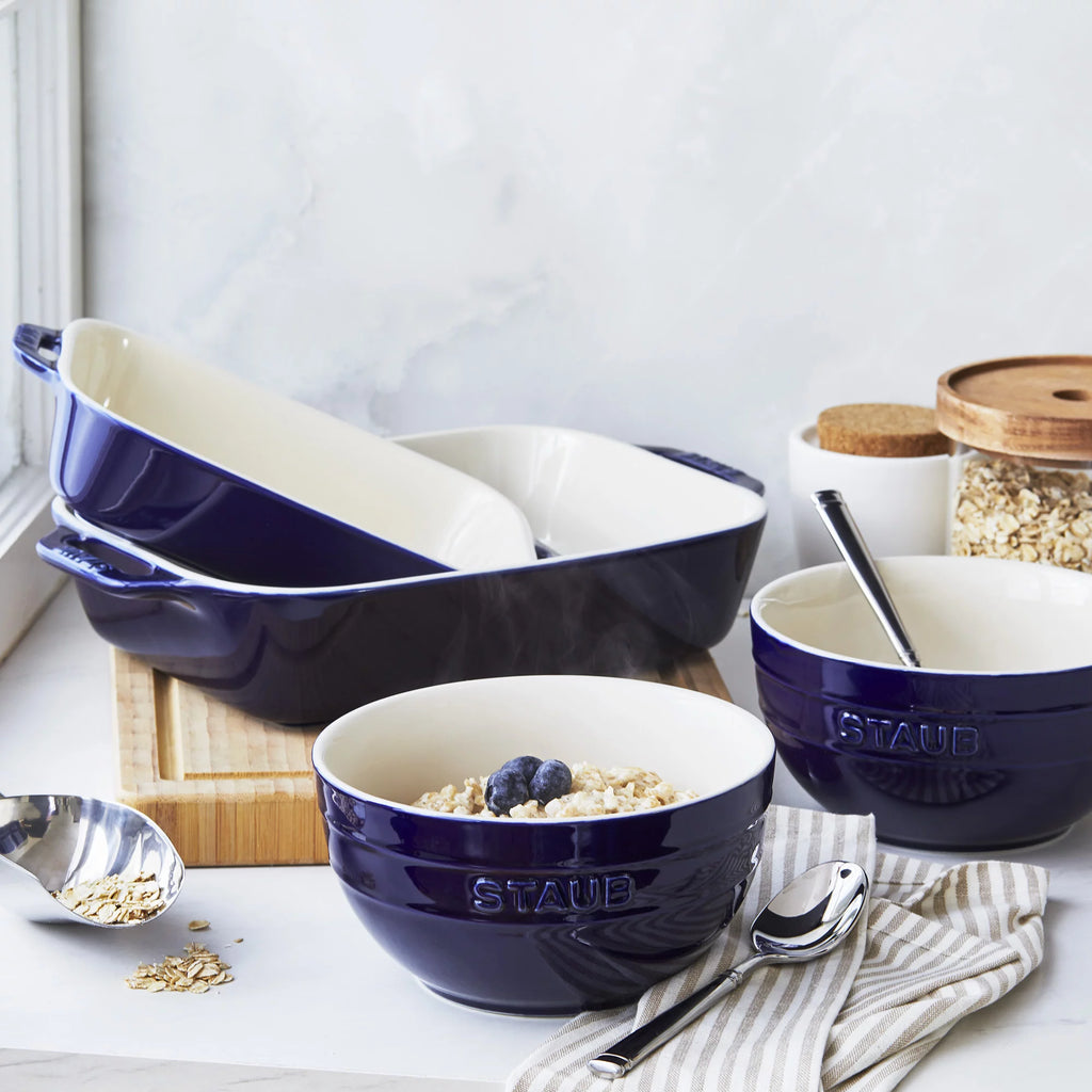 4-pc Dark Blue Ceramic Baking Dish Set Z366