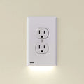 White Duplex LED Night Light Wall Plate B86605