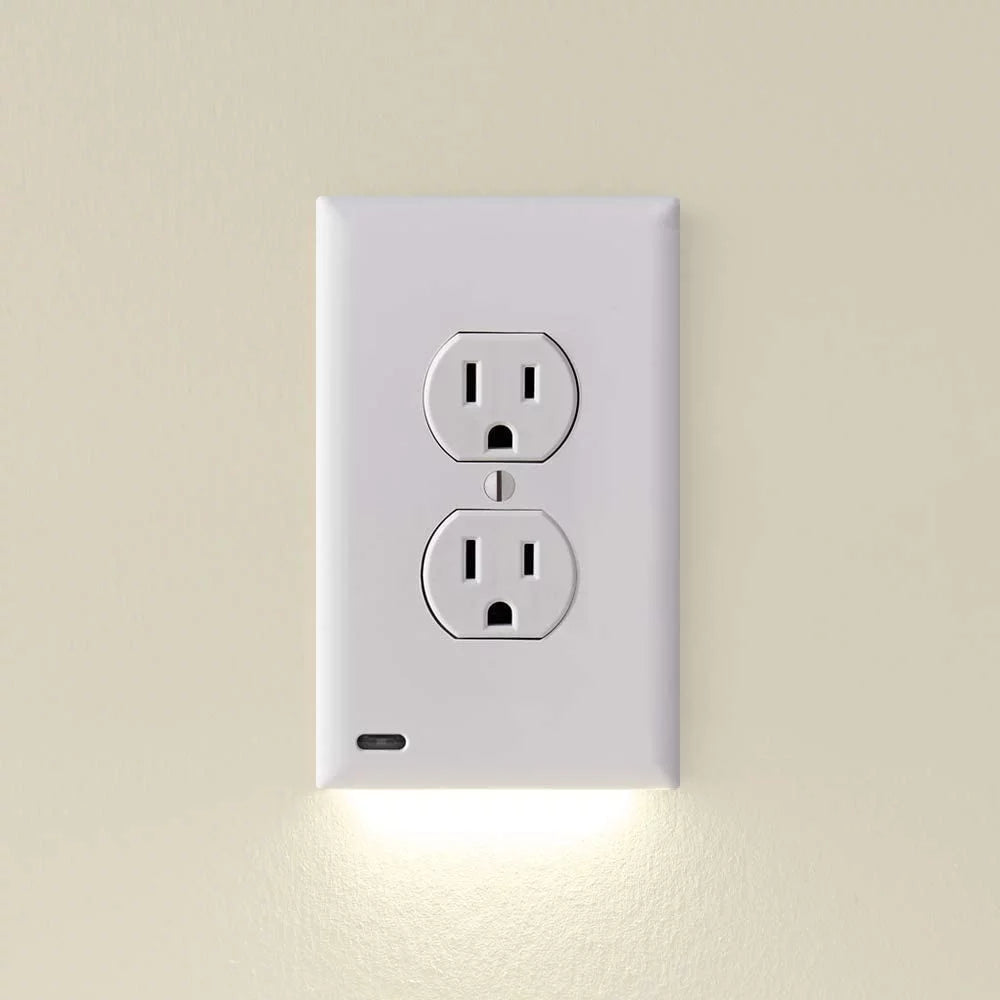 White Duplex LED Night Light Wall Plate B86605