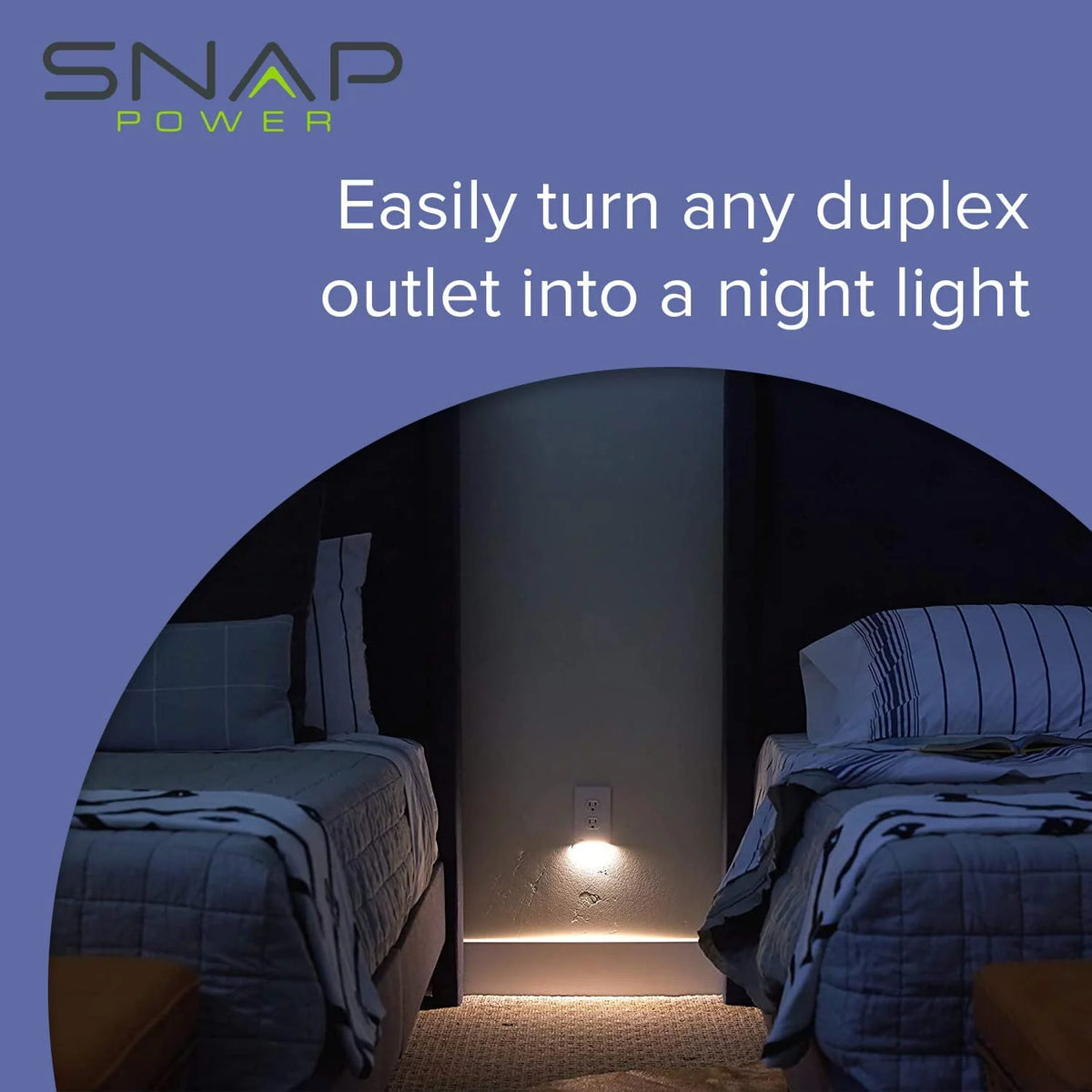 White Duplex LED Night Light Wall Plate B86605