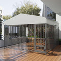 10x10x6 FT Heavy-Duty Outdoor Dog Kennel with Roof Cover and Lock S91931