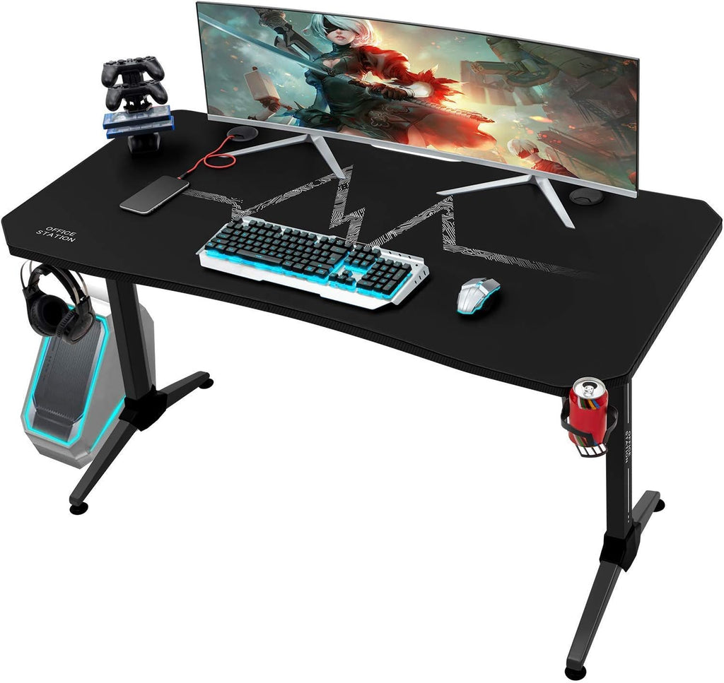 44 Inch Black Gaming Desk with Mouse Pad Z69931