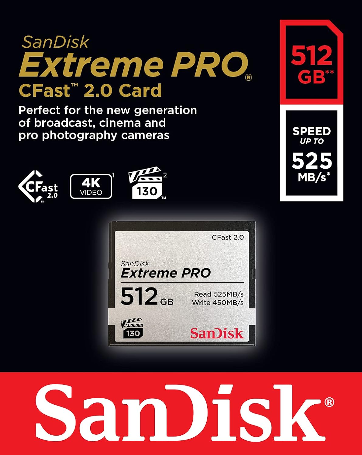 128GB CFast 2.0 Memory Card F397447