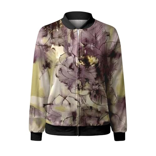 Floral Print Lightweight Zip up Bomber Jacket M94752