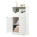 Black Bathroom Floor Cabinet with 2 Removable Drawers, 2 Doors & Adjustable Shelf A5545