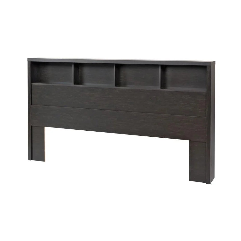 Washed Black King Size Bookcase Headboard W744