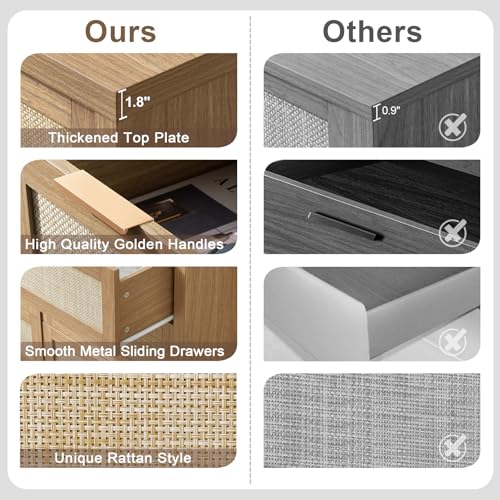 6 Drawer Rattan Wood Dresser T272414