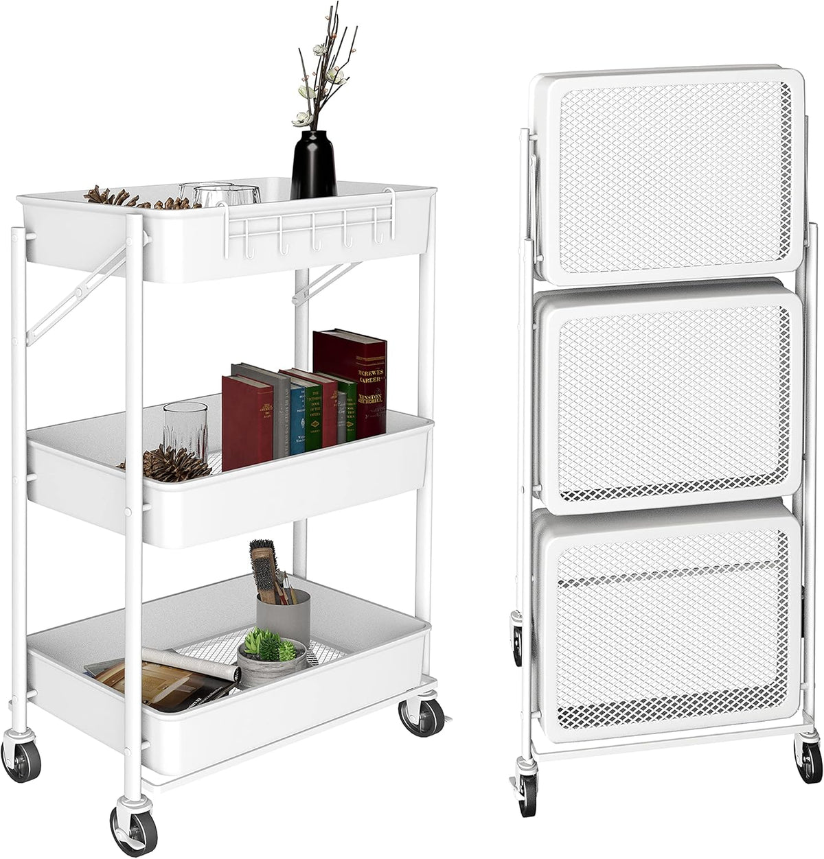 3 Tier Rolling Cart with Wheels N3037