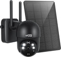 Solar Panel Security Surveillance Camera Outdoor Wireless 2.4g WiFi 360° PTZ Battery Spotlight Color 1080p Night Vision PIR Motion Detection 2-Way Audio Siren SD Cloud Storage IP65 Waterproof N97263