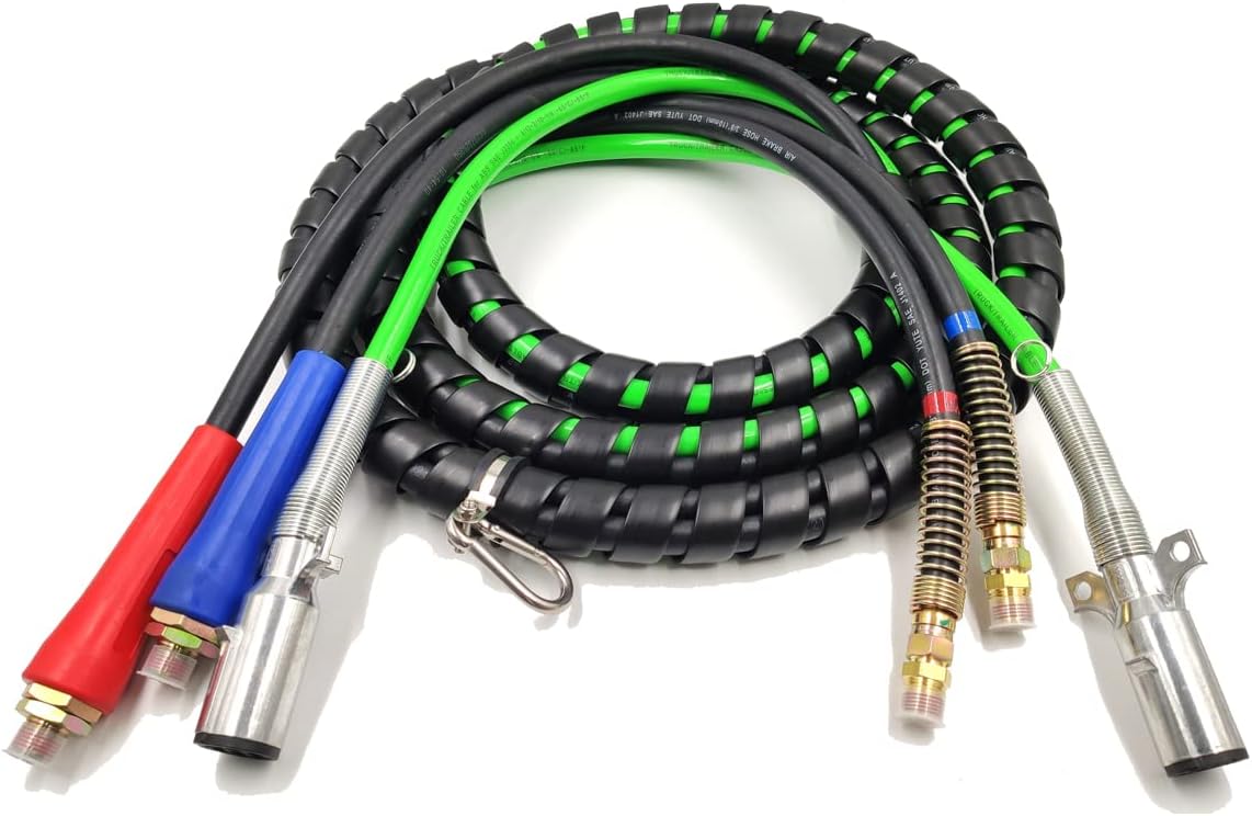 3-in-1 Air Line Hose and ABS 7 Way Electrical Assemblies for Truck (12 foot) V215