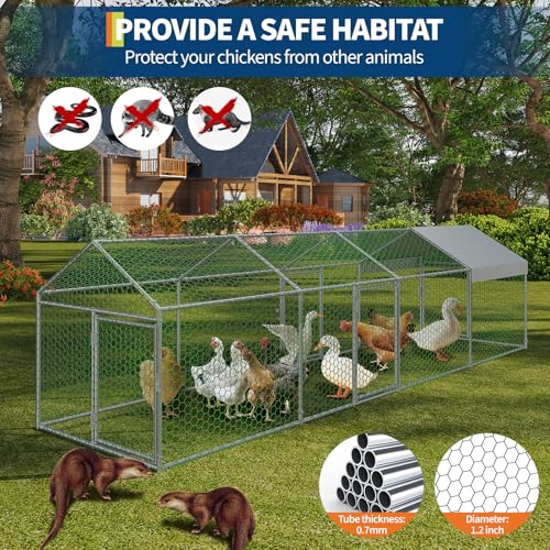 Large Metal Chicken Coop with Cover Q7563