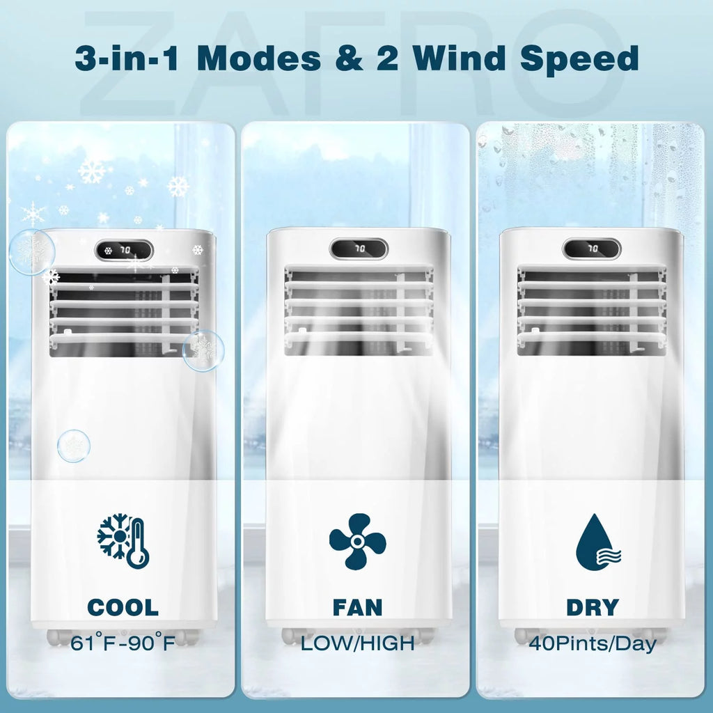 6000BTU 3-in-1 Portable Air Conditioner with Dehumidifier Fan White I840