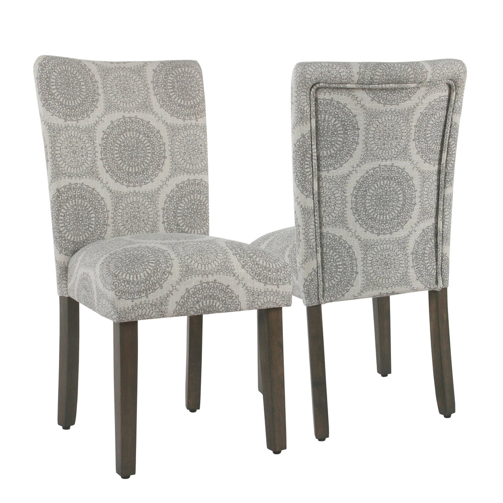Gray Medallion Parsons Dining Chair (Set of 2) Q7903
