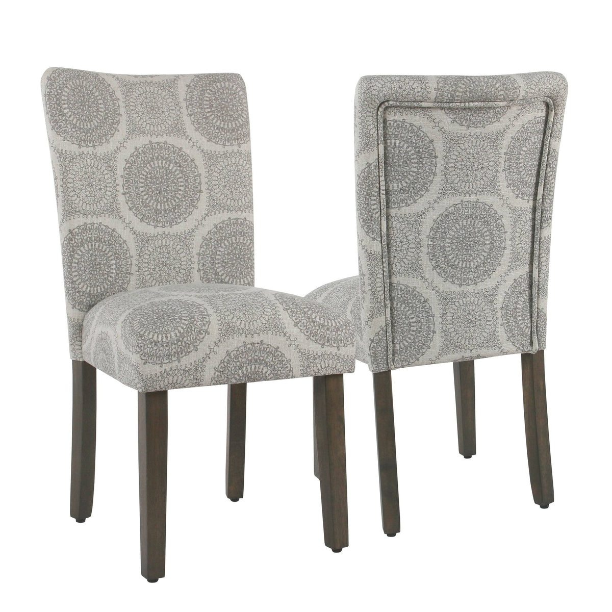 Gray Medallion Parsons Dining Chair (Set of 2) Q7903