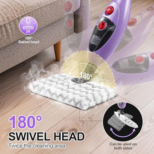 Steam Mop Cleaner with Detachable Handheld Steamer, 10-in-1 Multi Accessories, 13.5 OZ Water Tank & 20FT Power Cord P436920