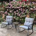 3 Pc Outdoor Swivel Rocker Patio Chairs - Gray S822140