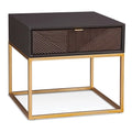 Black Wood and Metal Rectangular End Table E175157