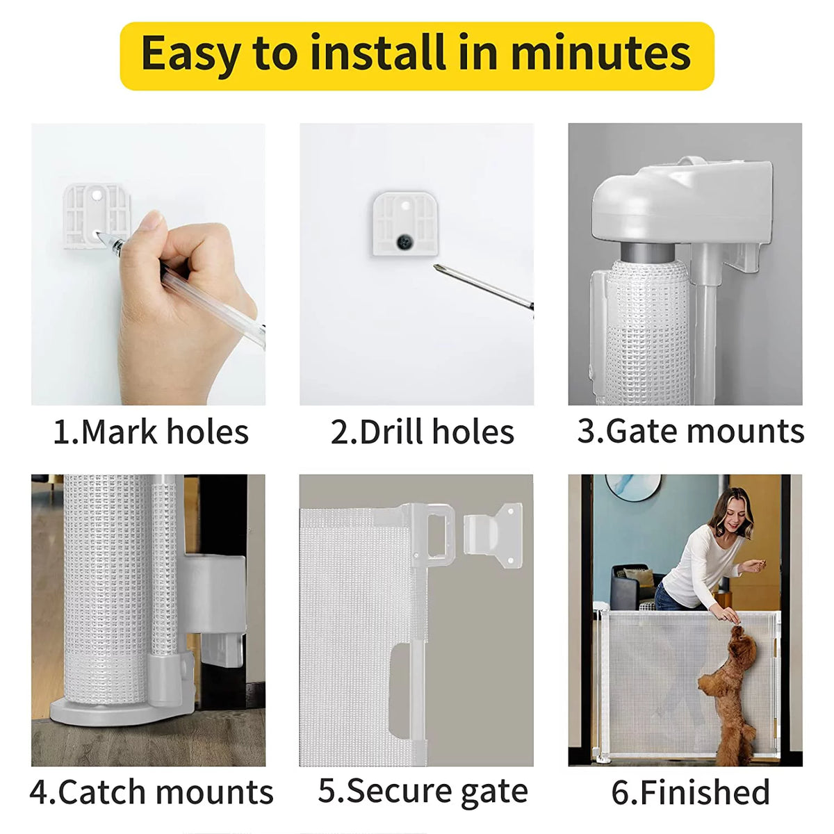 122'' Extra Wide White Baby Gate M787