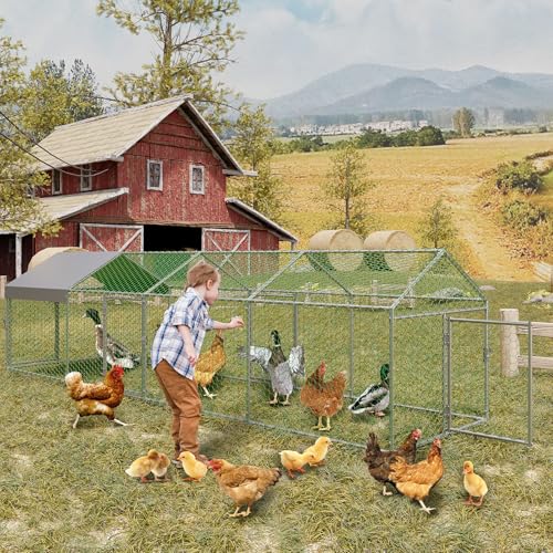 Large Metal Chicken Coop with Cover Q7563